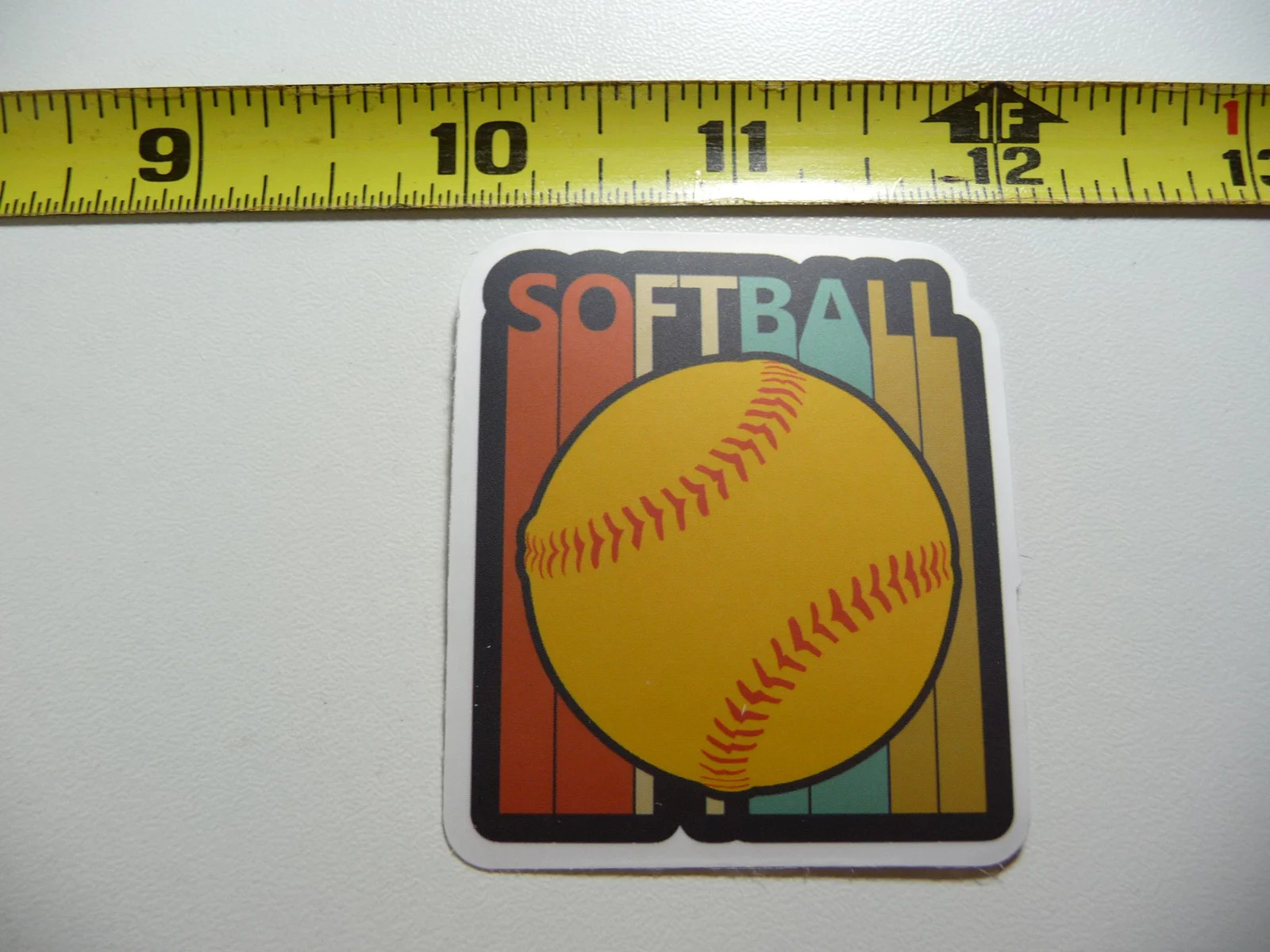 SOFTBALL 70S STYLE SMALL STICKER DECAL GAME ATHLETIC SPORTS GAME FUNNY