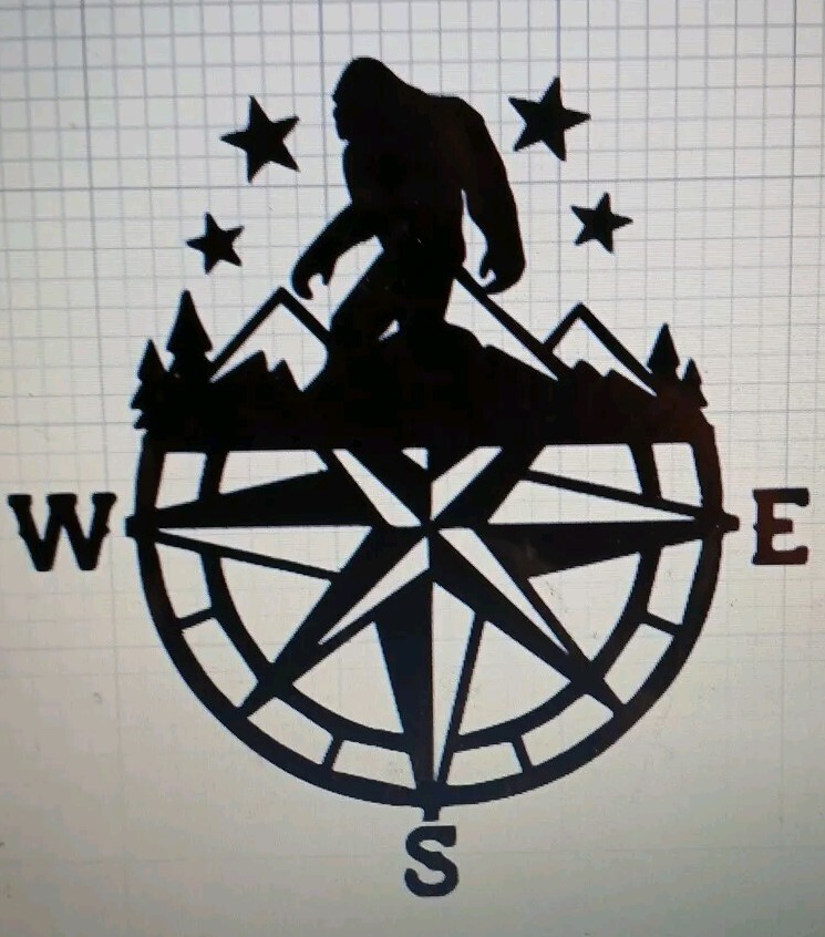 Bigfoot Compass Decal