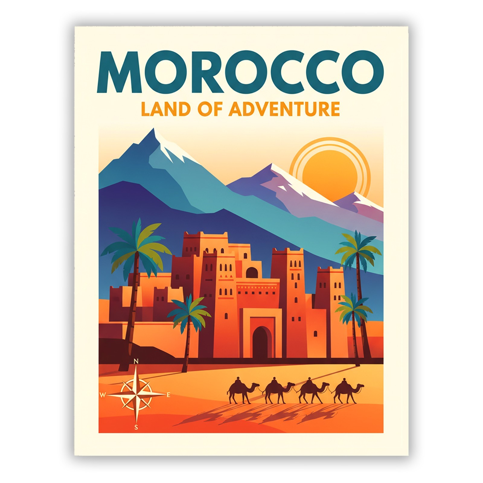 Morocco Vintage Travel Sticker Die Cut Waterproof Souvenir Laptop Suitcase Decal