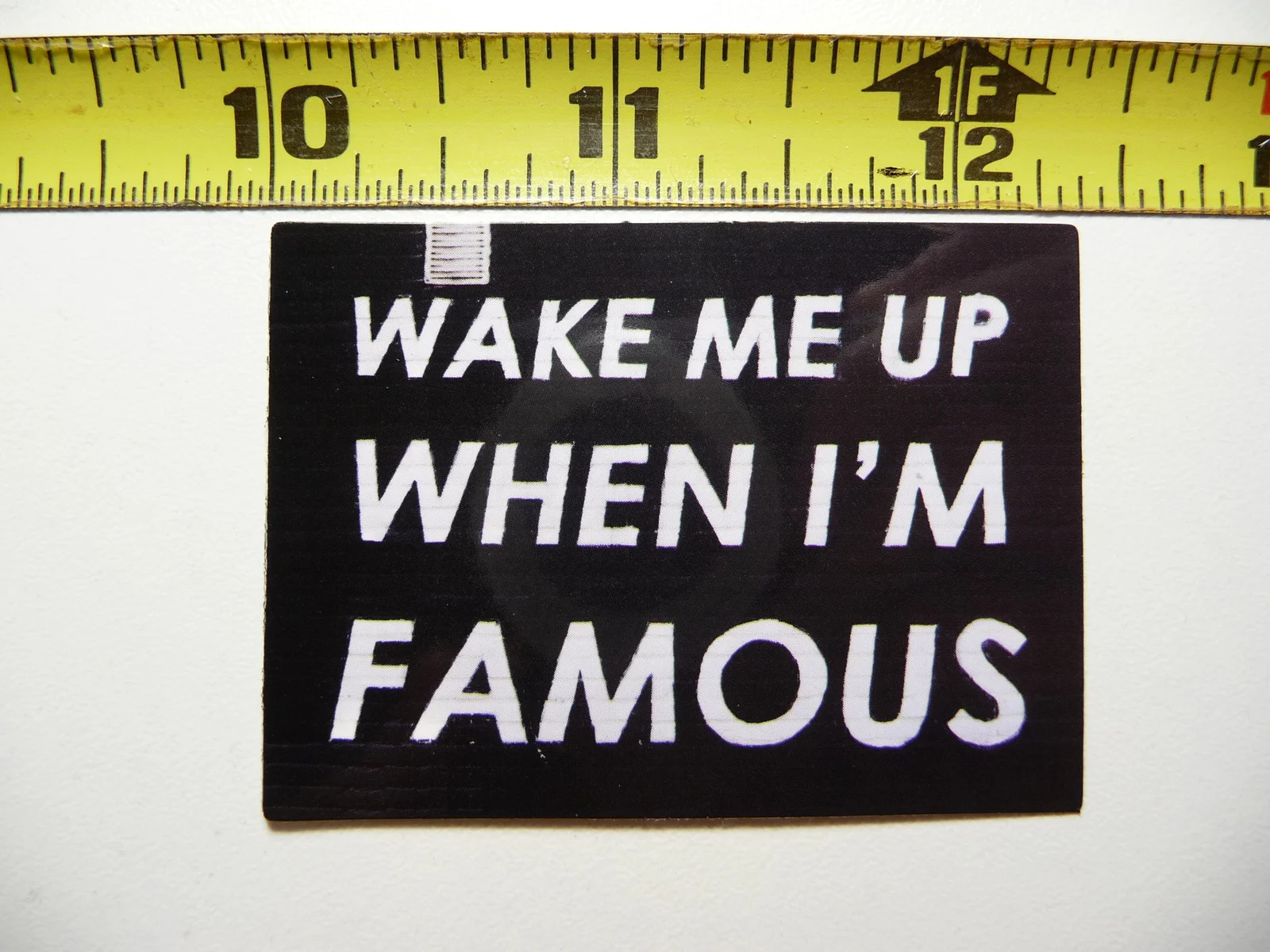 WAKE ME UP WHEN I’M FAMOUS SMALL STICKER DECAL POSITIVE MOTIVATE WORDS