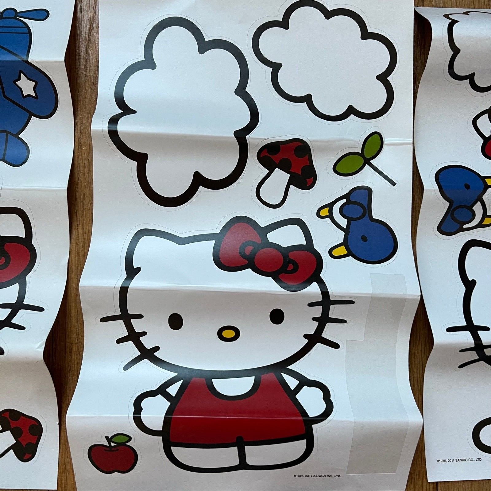 Hello Kitty Large Vinyl Wall Decal Sticker Sheets Sanrio Retro 2011 9″x7.5″