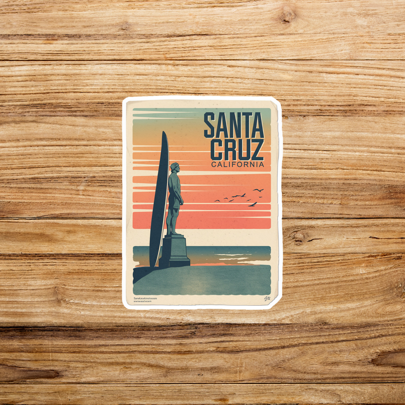 Vintage Santa Cruz California Surfing Travel sticker Sticker #3056