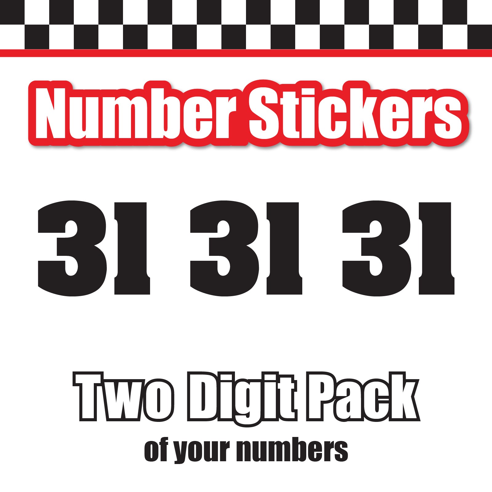 3 Digit Single Number Stickers Custom Decal Locker Door 3pcs Aardvar