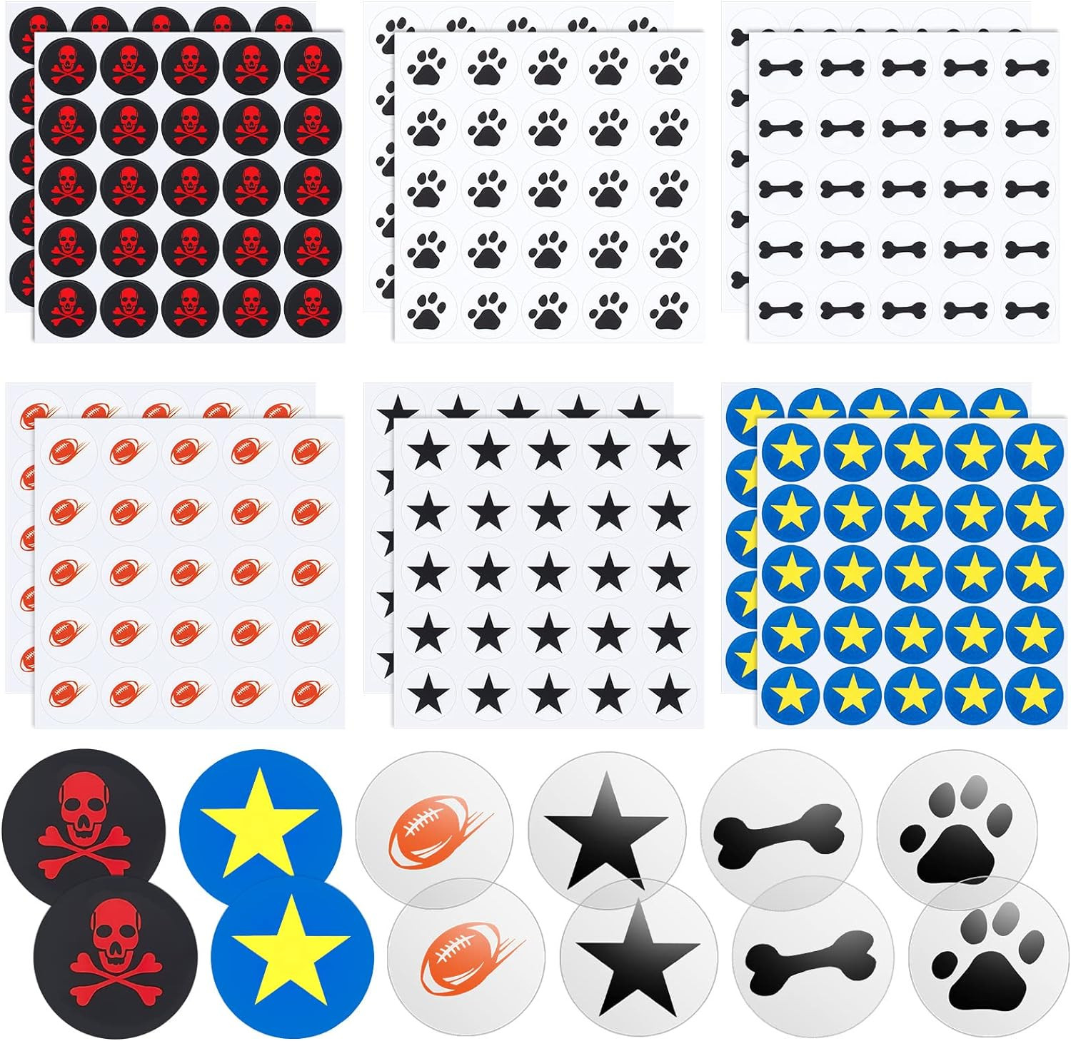 Gueevin 300 Pieces 12 Sheets Football Helmet Decals Football Award Stickers Clea