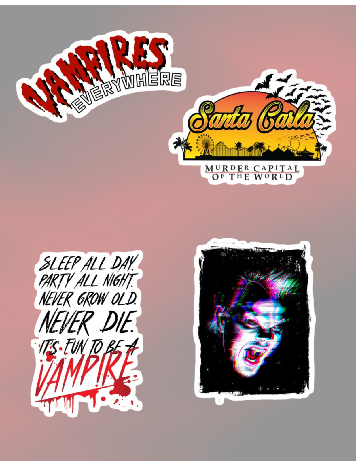 The Lost Boys Horror 80’s Movie 4pc Sticker Pack