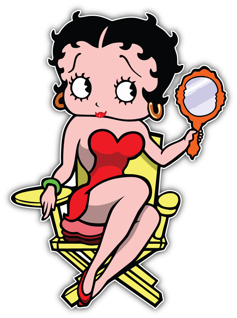 Betty Boop Cartoon Mirror Sticker Bumper Decal – ”SIZES”