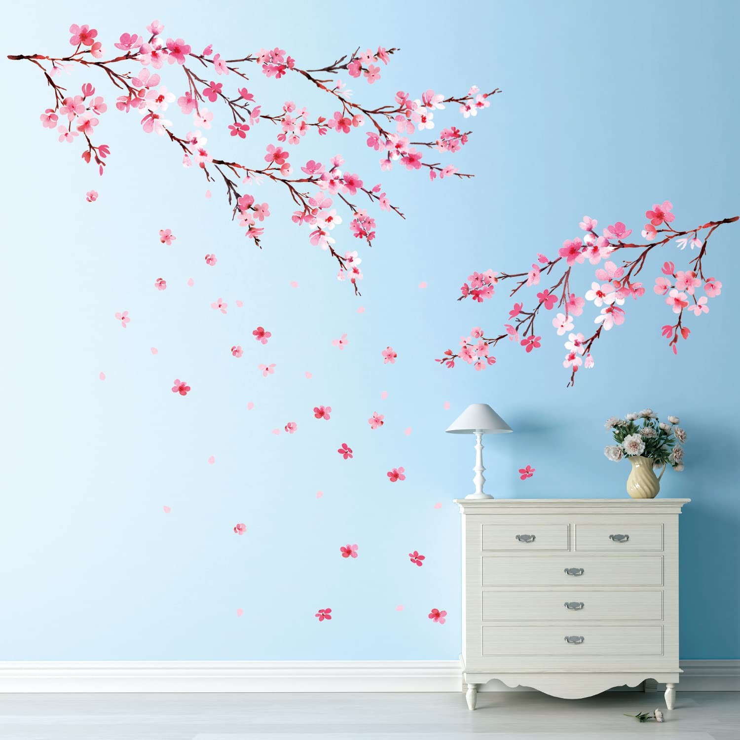 DS12-2003P1903 Cherry Blossoms Wall Stickers Wall Decals Peel and Stick Remov…