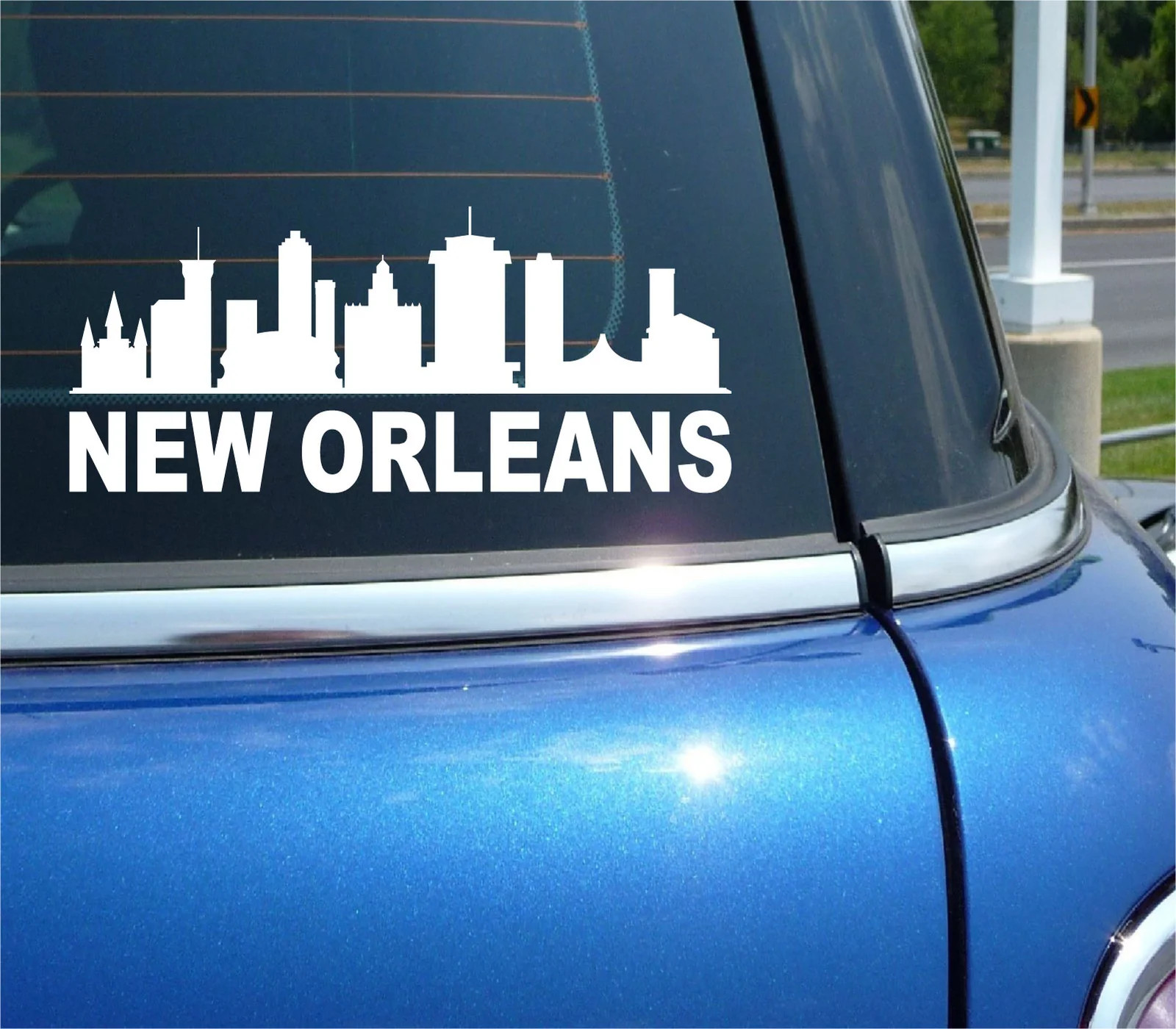 NEW ORLEANS LOUISIANA CITY SKYLINE CITYSCAPE CAR WALL DECAL BUMPER STICKER