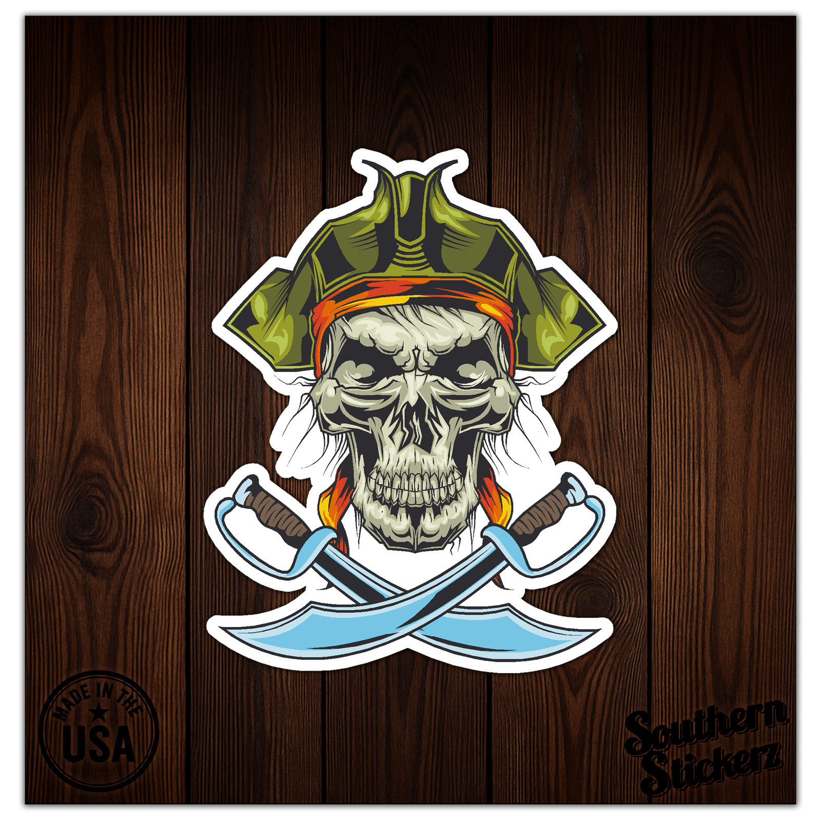 Pirate Skull Swords – Vinyl Decal Sticker – Car Window Laptop – ebn11438