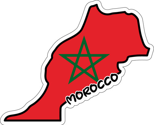 Morocco Map Flag Sticker Decal