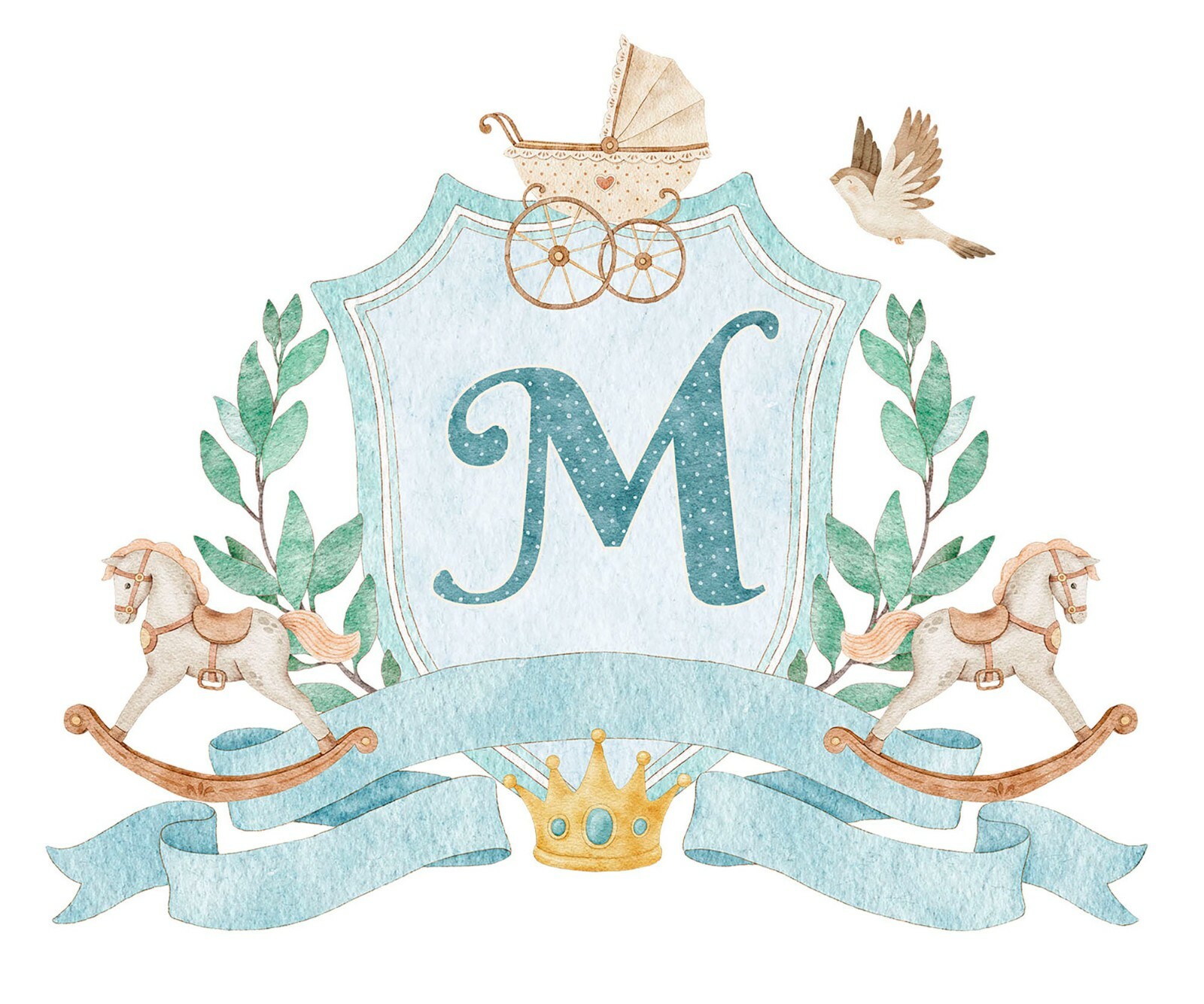 Baby newborn Gift Initial Personalization Removable Wall Decal StickerBaby Decor
