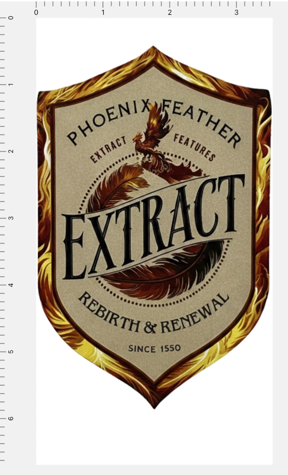 Phoenix Feathers Extract Water Bottle Label Vinyl Sticker Journal Laptop Art