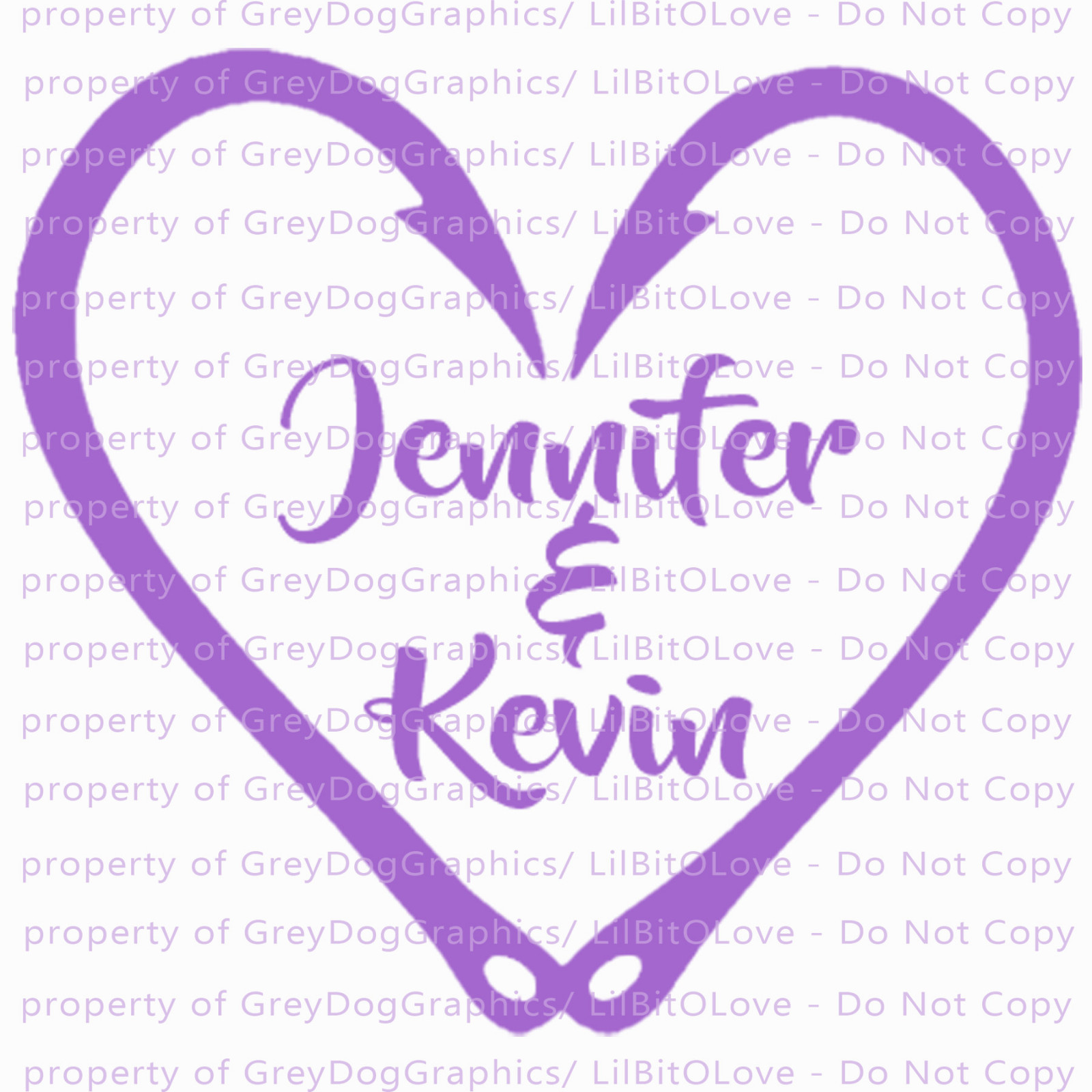 Custom Fish Hook Heart Personalized with Couple’s Names Vinyl Decal Sticker