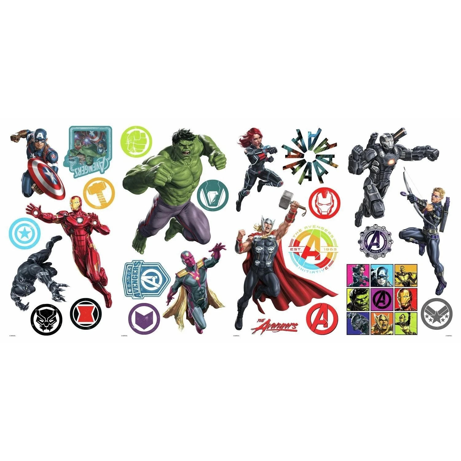 Avengers Heros Removable Wall Stickers Kids Home Decal room Decor Marvel 26 pis