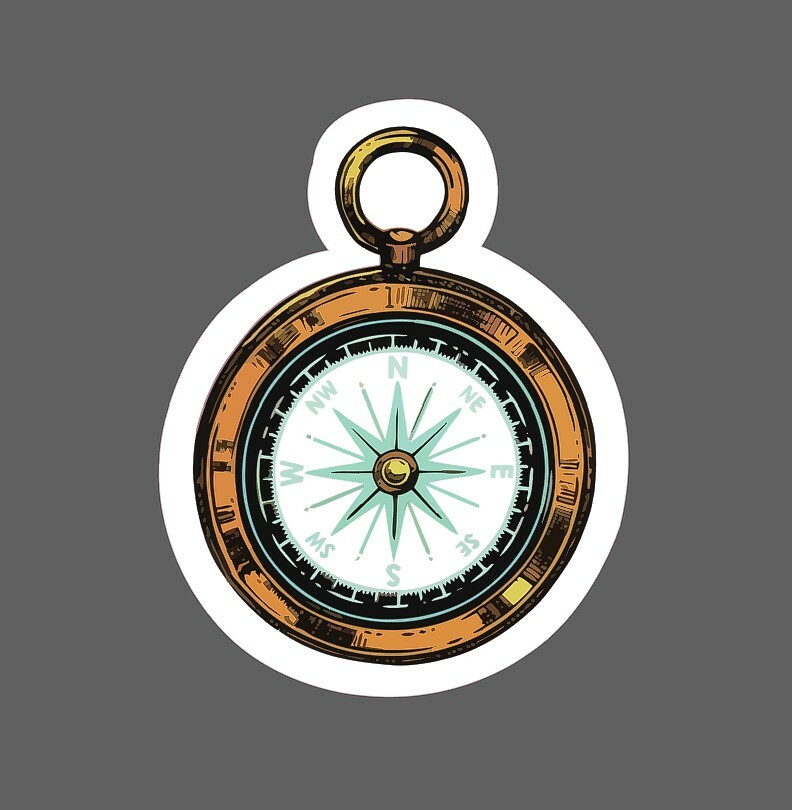 Compass Sticker Hiking Outdoors Waterproof – Buy Any 4 For $1.75 Each Storewide!