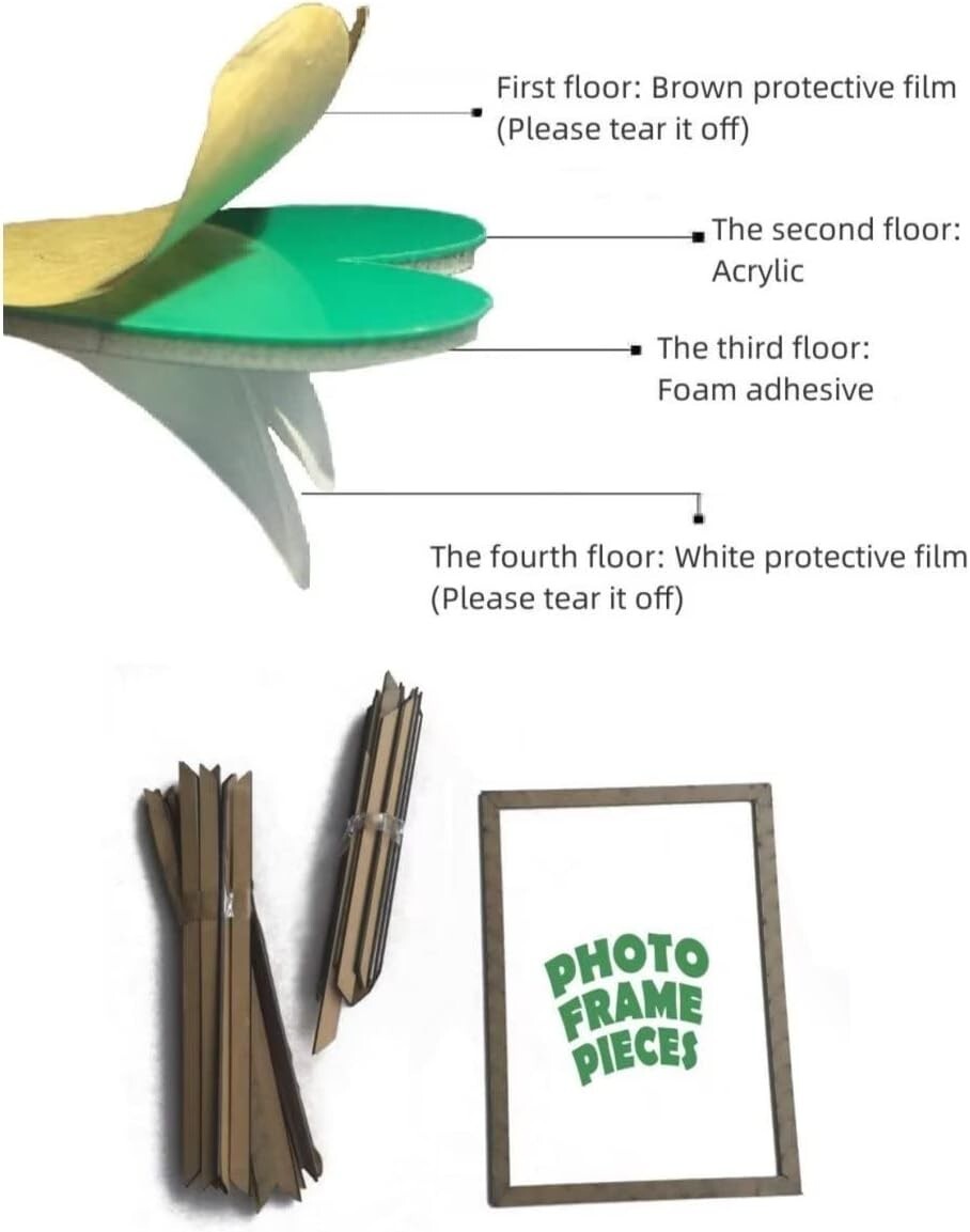 Premium Family Tree Wall Sticker – Acrylic – 57”x81” – 17 Picture Frames
