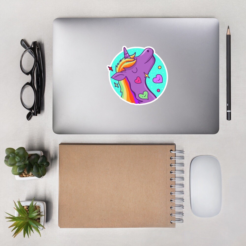 Unique Cosmic magic unicorn pink galaxy stars Bubble-free stickers copy copy