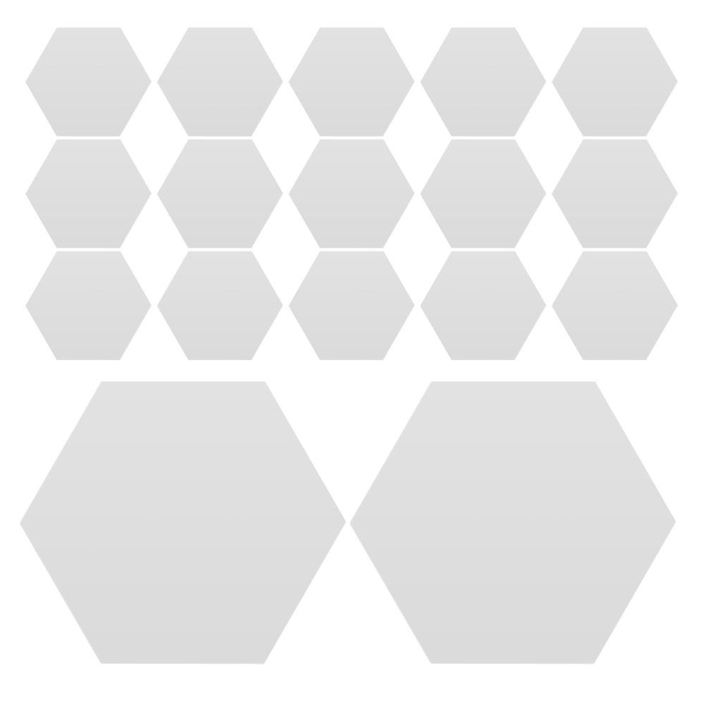 48 Pcs Sticky Mirror Tiles Hexagon Mirrors for Wall Decals Home Decor