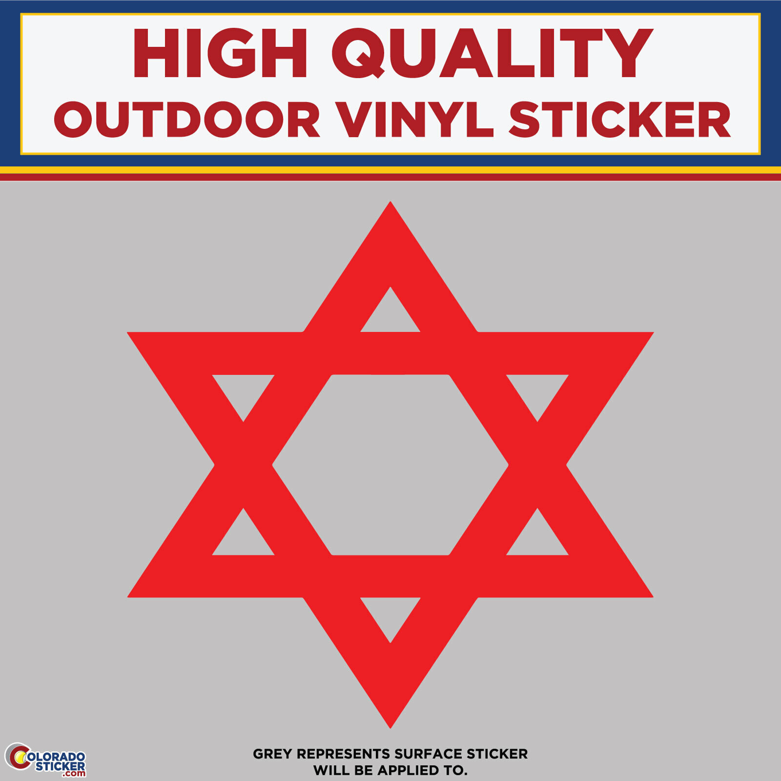 Star of David, Die Cut High Quality Vinyl Sticker Decals