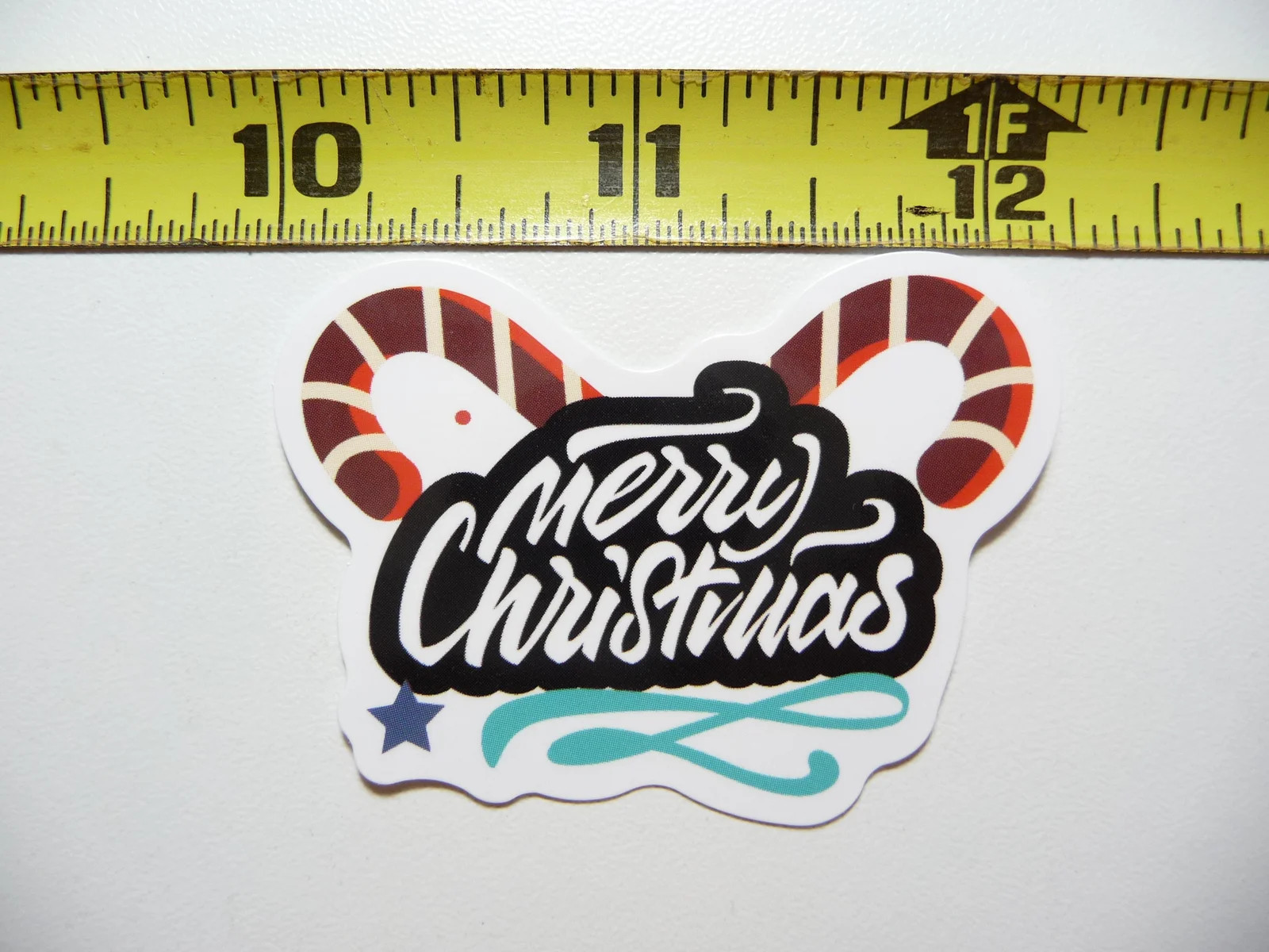 CANDY CANES OVER MERRY CHRISTMAS SMALL STICKER DECAL WINTER HOLIDAYS CHRISTIAN