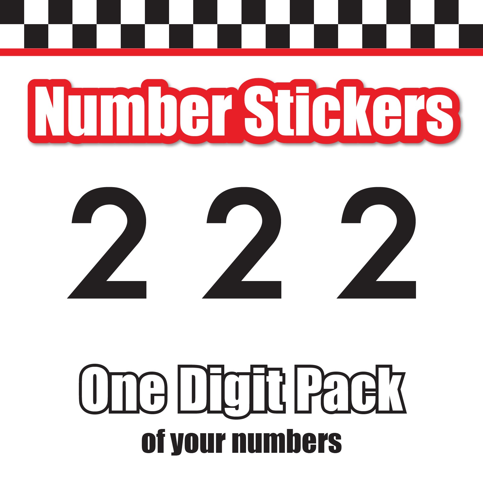 3 Digit Single Number Stickers Custom Decal Locker Door 3pcs NO Movement