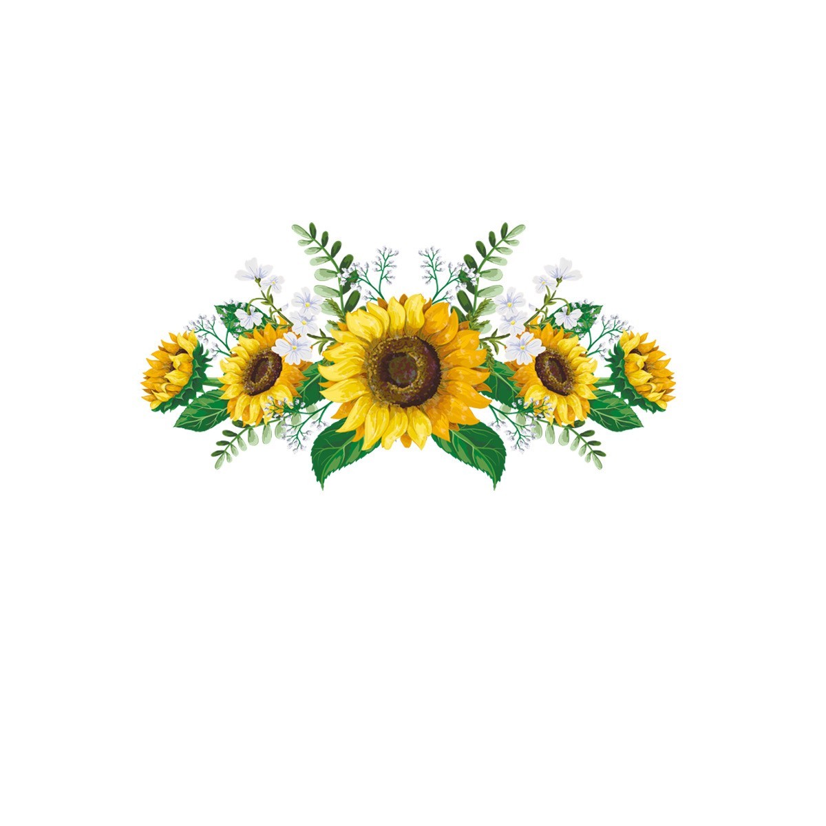 Modern PVC Sunflower Creative Wall Door Sticker Bedroom Living Room Home Decals