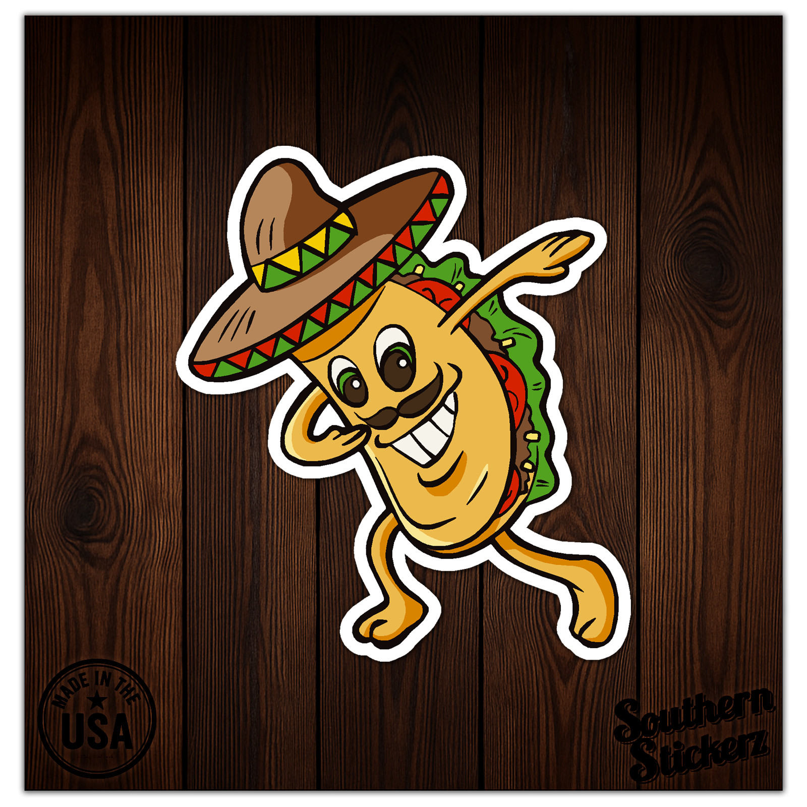 Dancing Taco – Vinyl Decal Sticker – Car Window Laptop – ebn8168