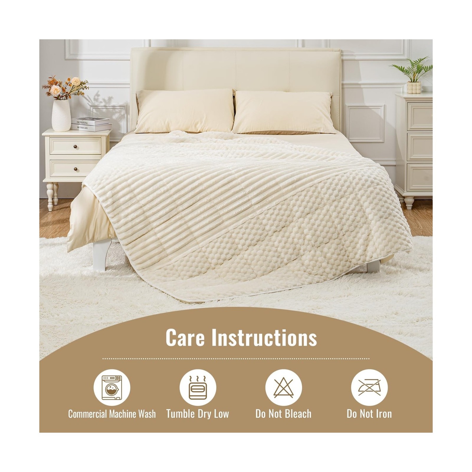 Uttermara Fleece Weighted Blanket for Adults Queen Size 15lbs, … USA FAST SHIP