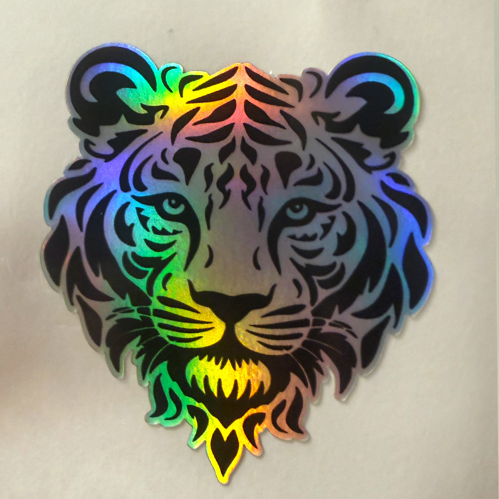 Tiger Head Holographic Sticker Animal Vinyl Decal Waterproof Car Laptop 3×3 in 2