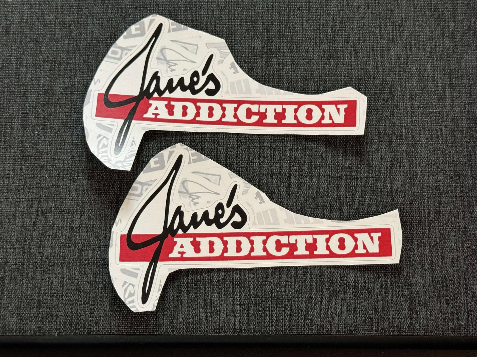 Lot (2) JANE’S ADDICTION 2 1/4″ x 4 5/8″ Band Logo STICKERS FAST! FREE SHIP!