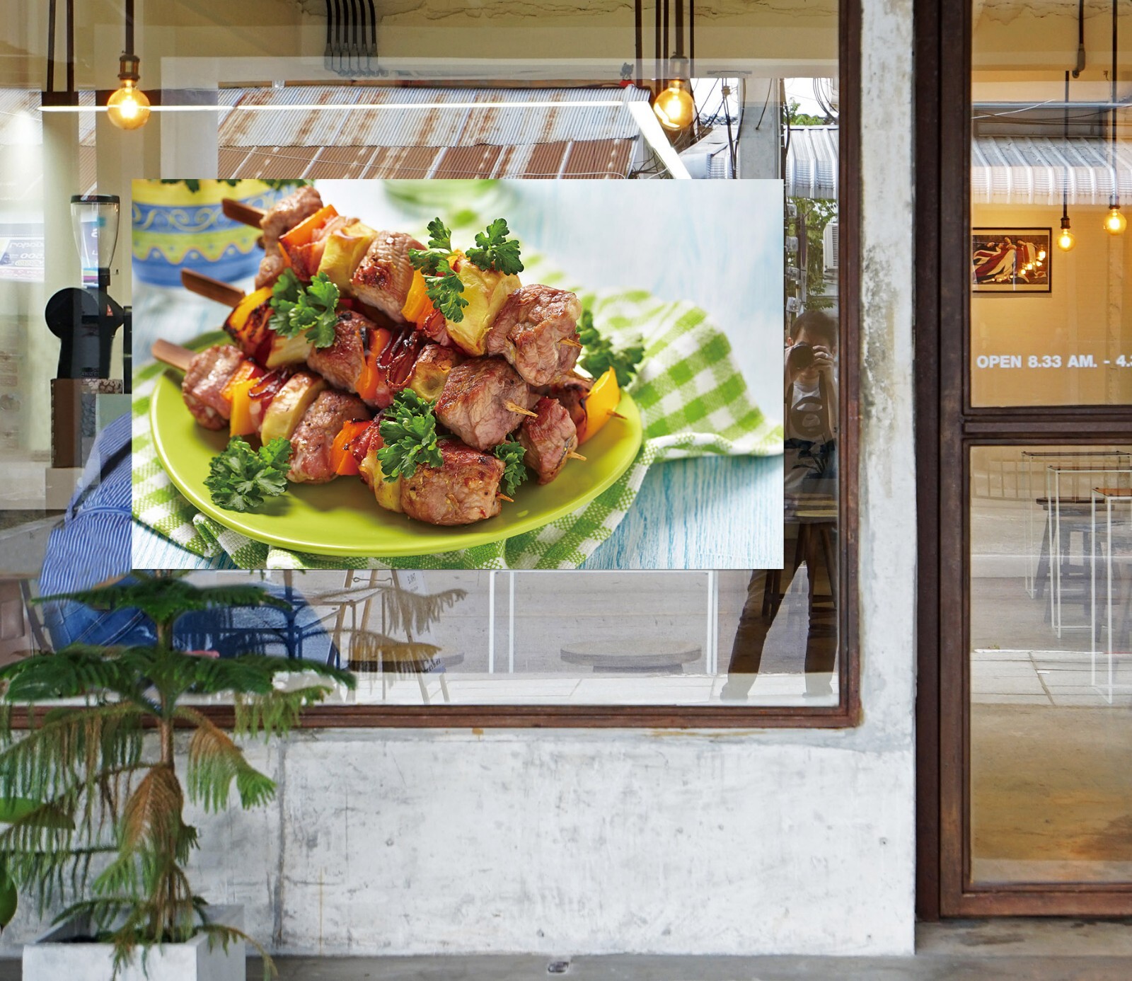 3D Grill Kebab Shop BBQ O1506 Window Stickers Vinyl Wallpaper Wall Murals Fay
