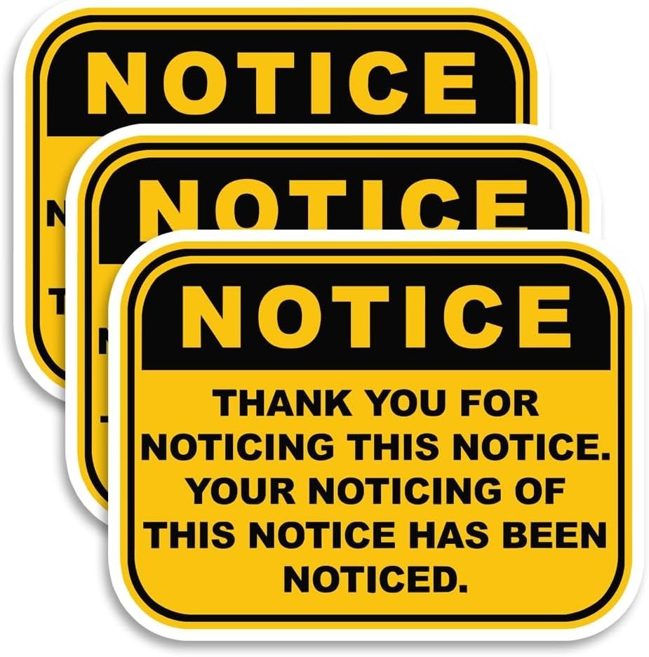 Thank You For Noticing 3″ x 2.3″ Sticker Vinyl Decal 3-Pack