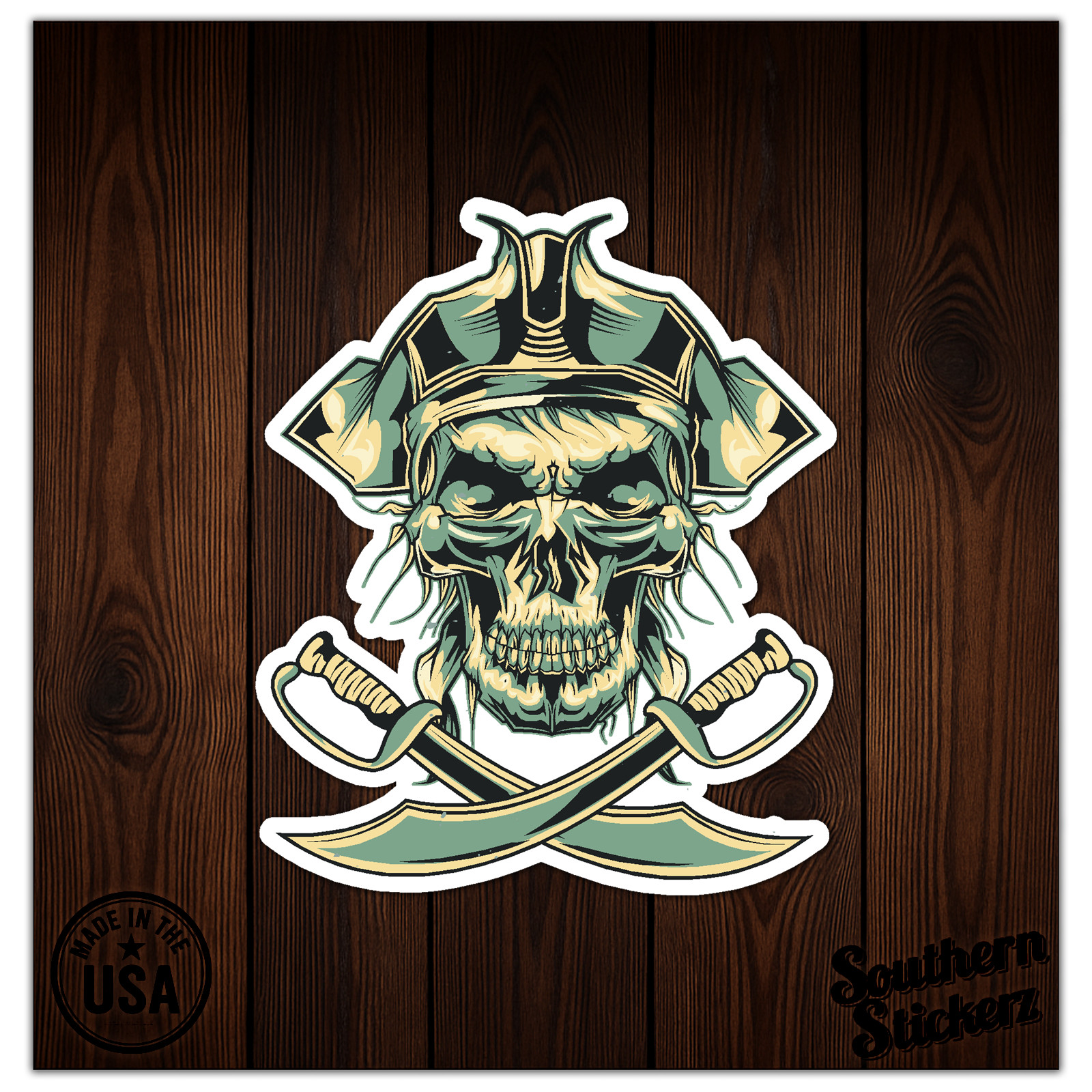Pirate Skull Swords – Vinyl Decal Sticker – Car Window Laptop – ebn9545