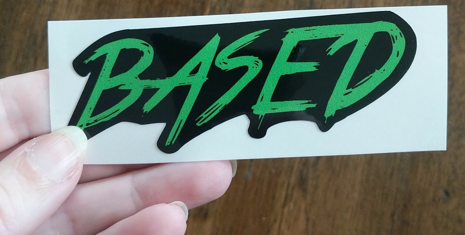 Small Based Decal 4×1.5″ Printed Vinyl Sticker Choose From 4 Color Combinations!