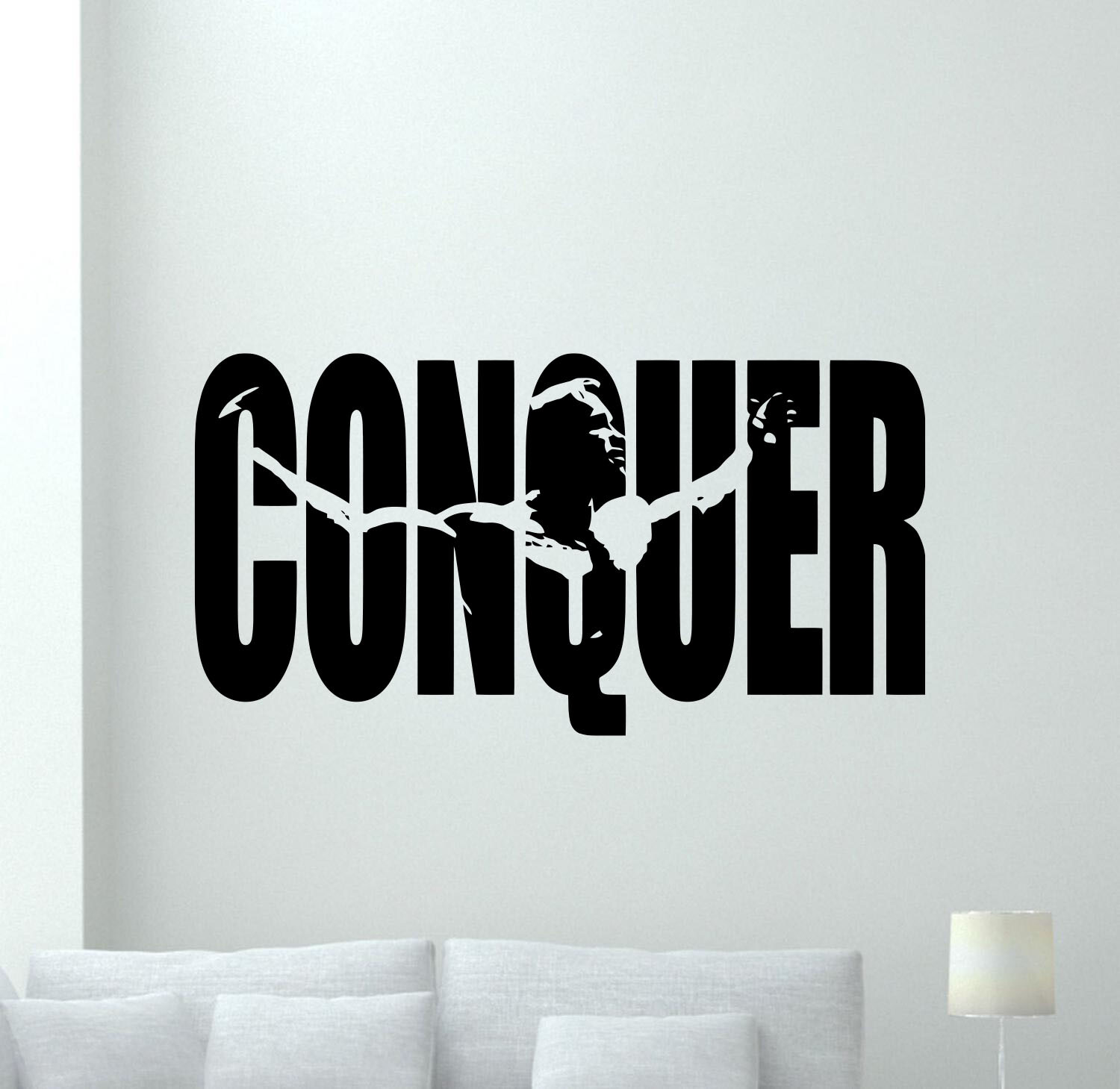 Conquer Arnold Schwarzenegger Wall Decal 40×21″ Vinyl Sticker Poster Gym 1209
