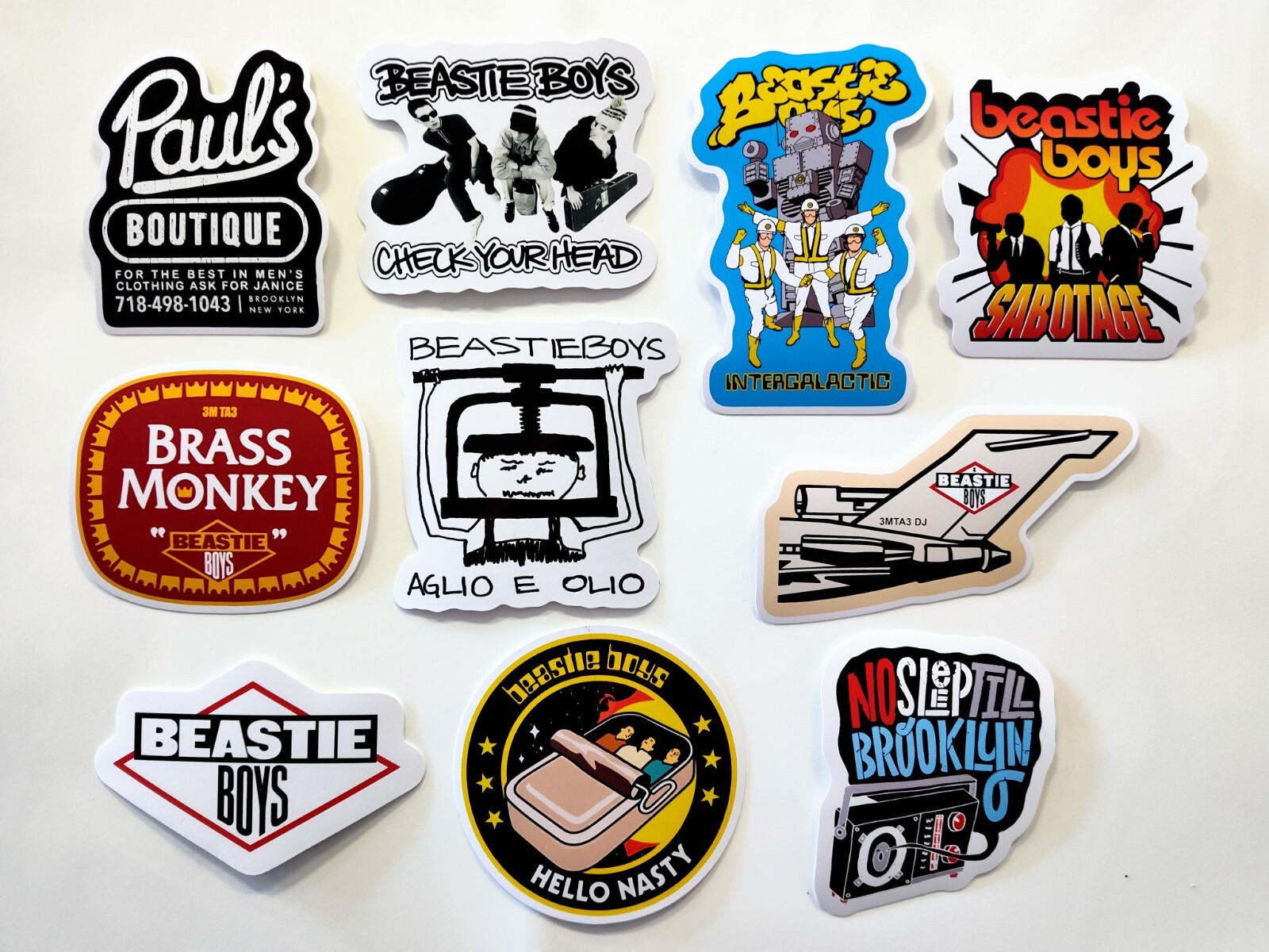 Beastie Boys Vinyl Sticker Pack (10) Punk Hip Hop Rap Rock Alternative Trio Band