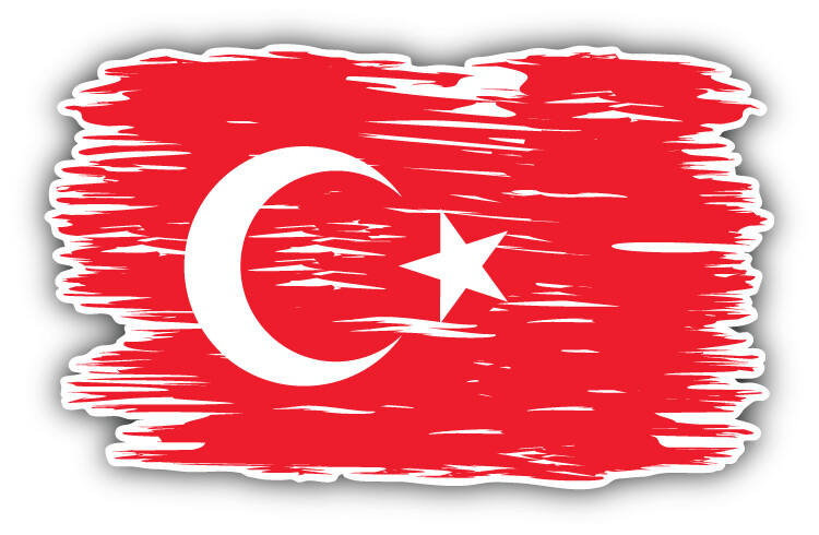 Turkey World Flag Sketch Car Bumper Sticker Decal