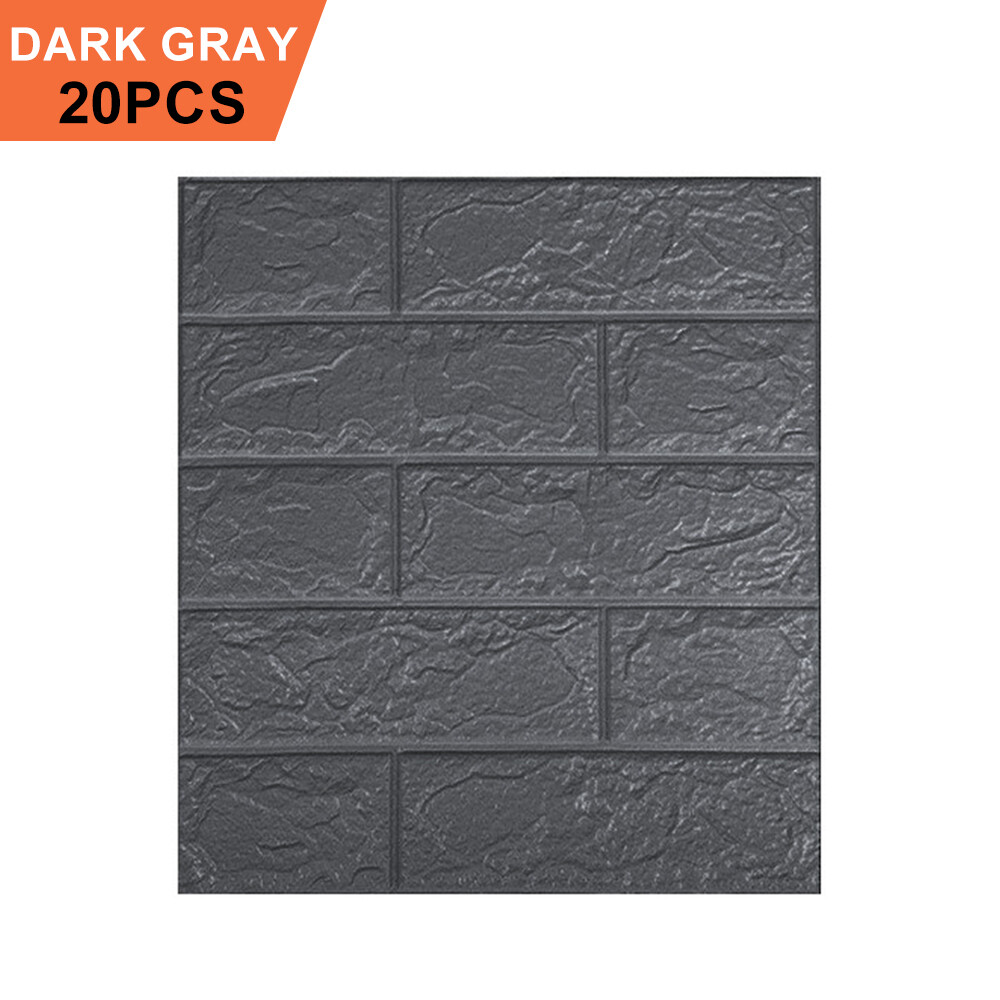 10/20 x 3D Waterproof Tile Brick Wall Sticker Self-adhesive Foam Panel Wallpaper
