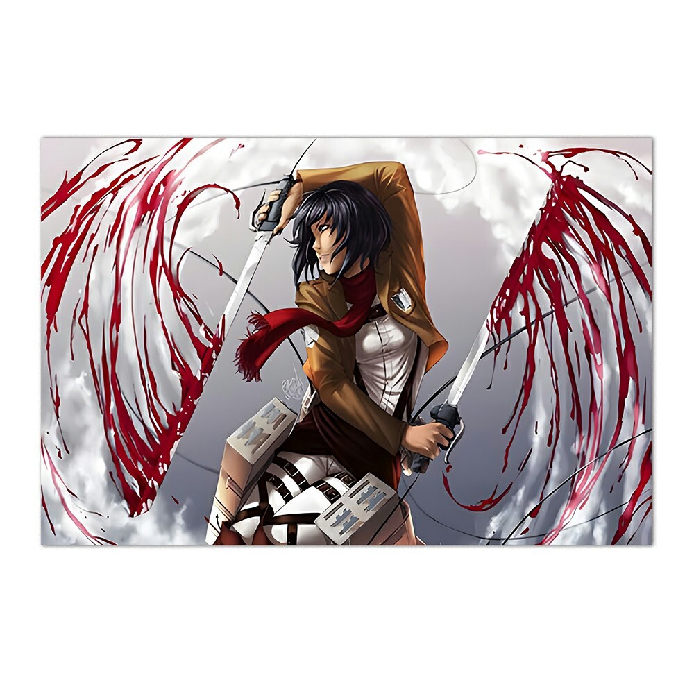 Attack On Titan Mikasa Canvas Print Cotton Unframed Poster Shingeki