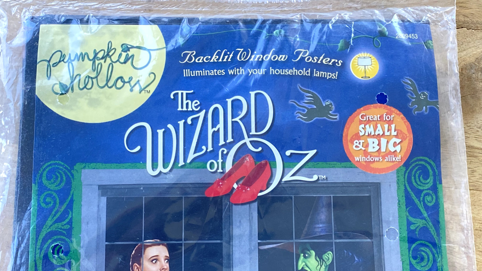 WIZARD of OZ Backlit Window Posters Dorothy & Wicked Witch 2 3×5′ Pumpkin Hollow