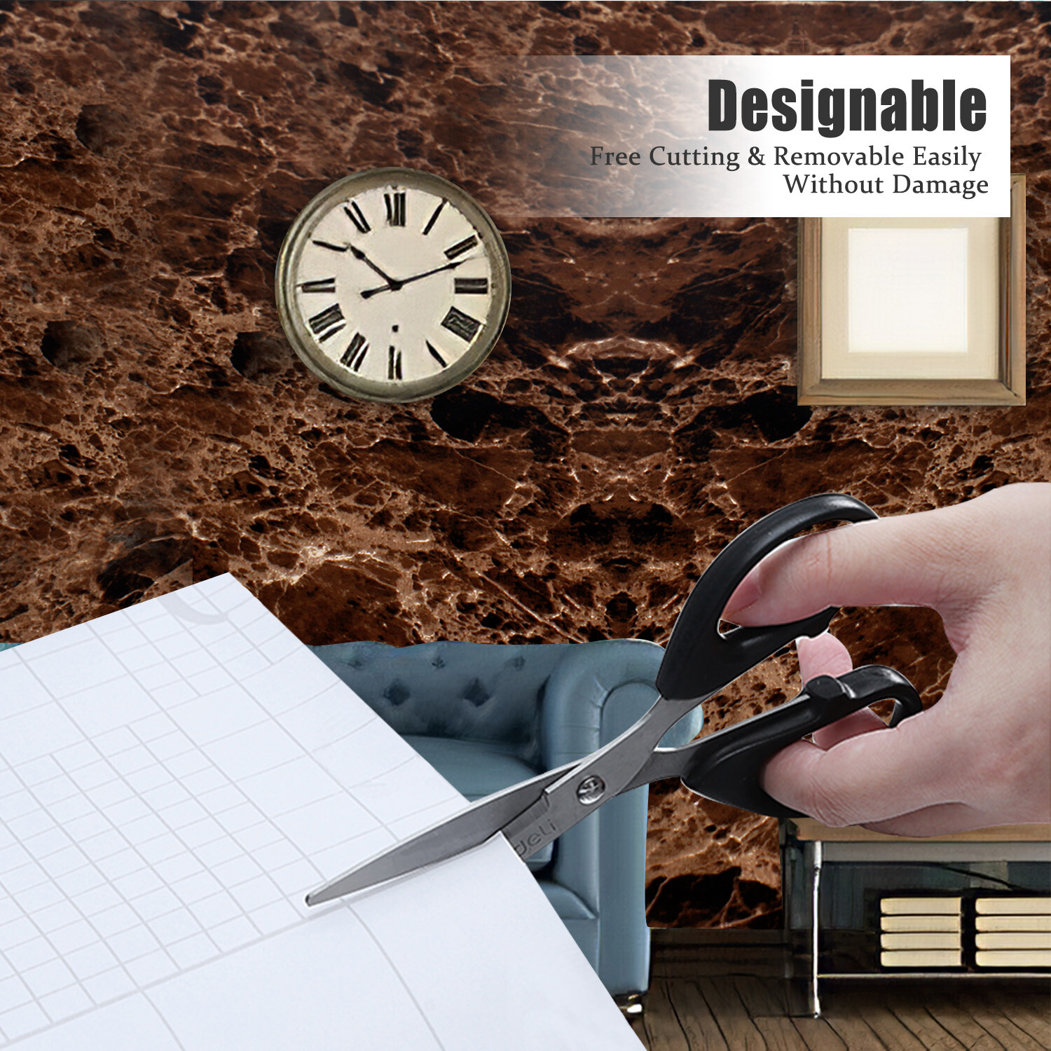 Marble Contact Paper Oil-proof Wallpaper Film PVC Self-Adhesive Granite Sticker