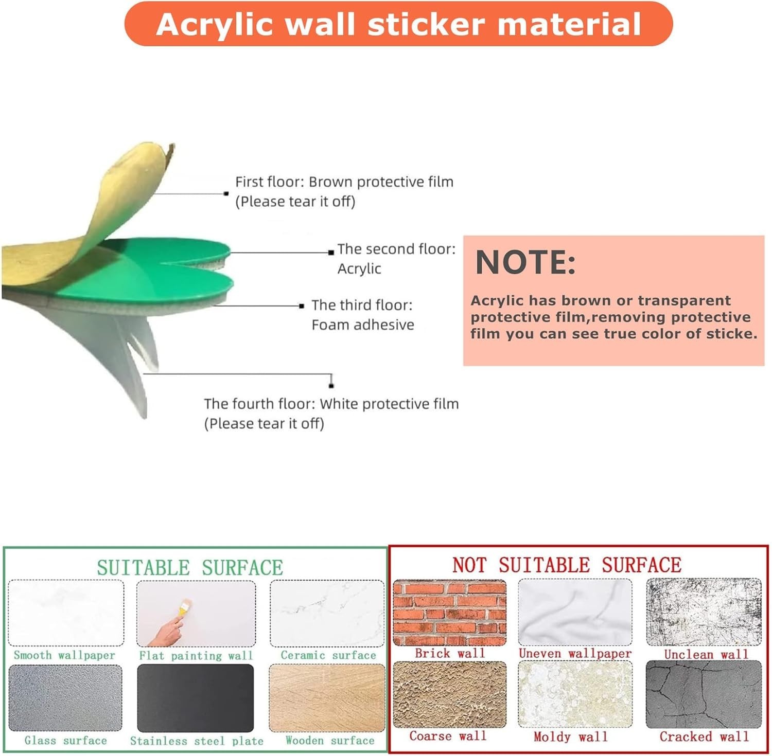 Elegant 3D Tree Wall Art – DIY Acrylic Family Tree Decal 98″x51″ Waterproof