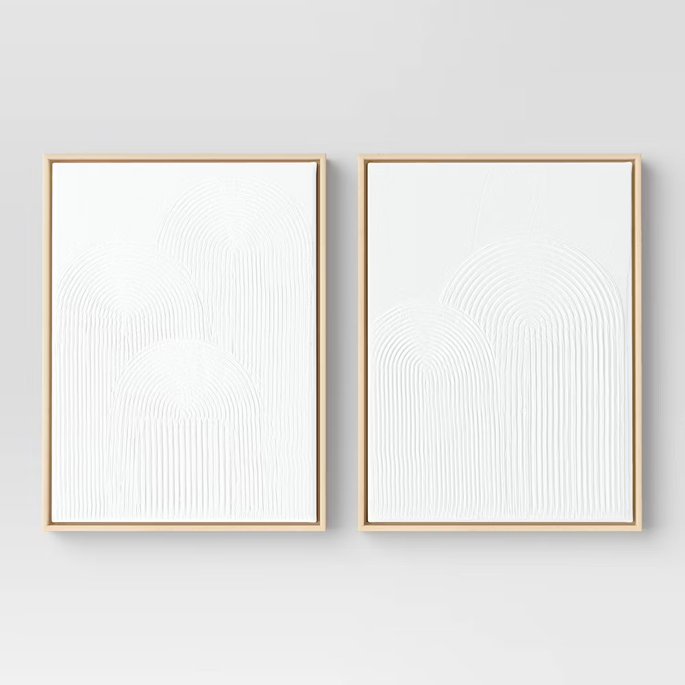 (Set of 2) 12″ x 16″ Rainbow Arches Framed Embellished Canvas Set