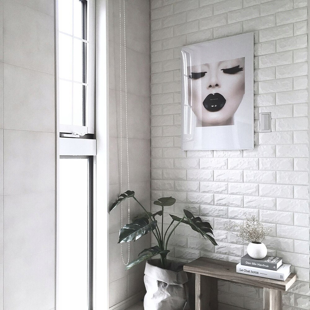 Self Adhesive, 3D, Foam, Wall Panels, Brick White, 31″ x 27.5″