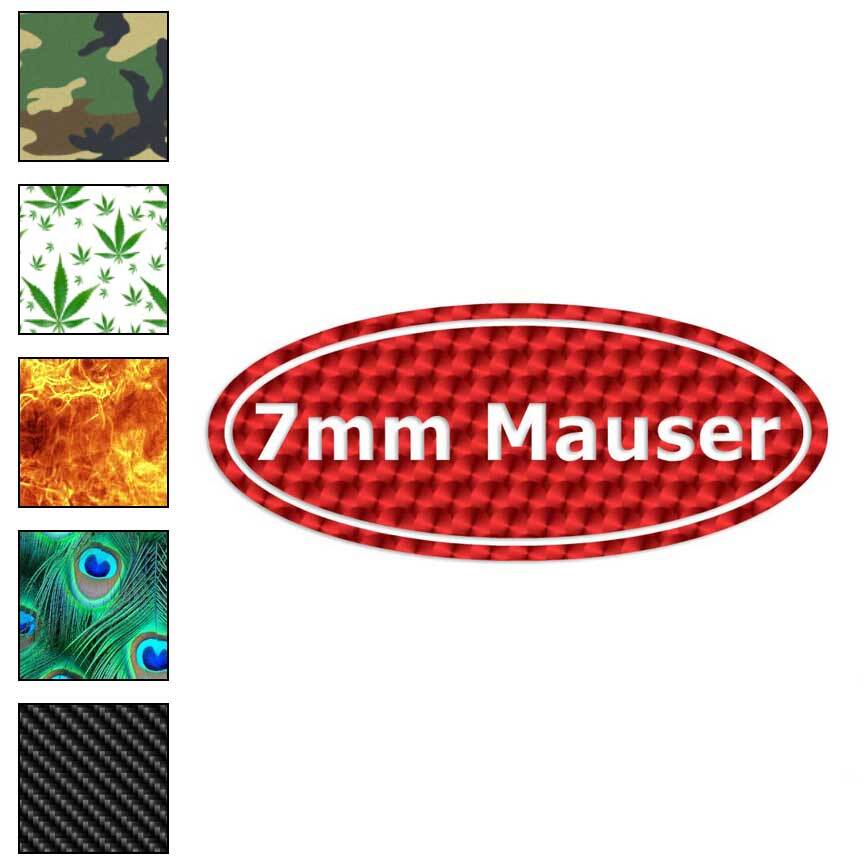 7mm Mauser Ammo, Vinyl Decal Sticker, 40 Patterns & 3 Sizes, #15