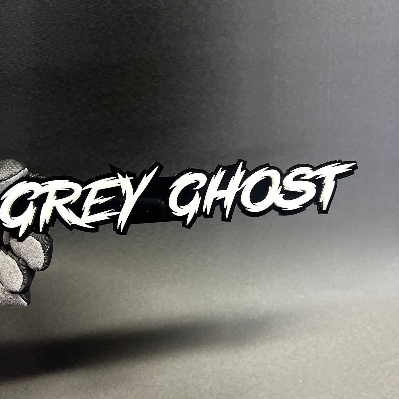 1PC GREY GHOST 3D Text Car Badge Emblem Fender tailgate Aggressive Custom Decal