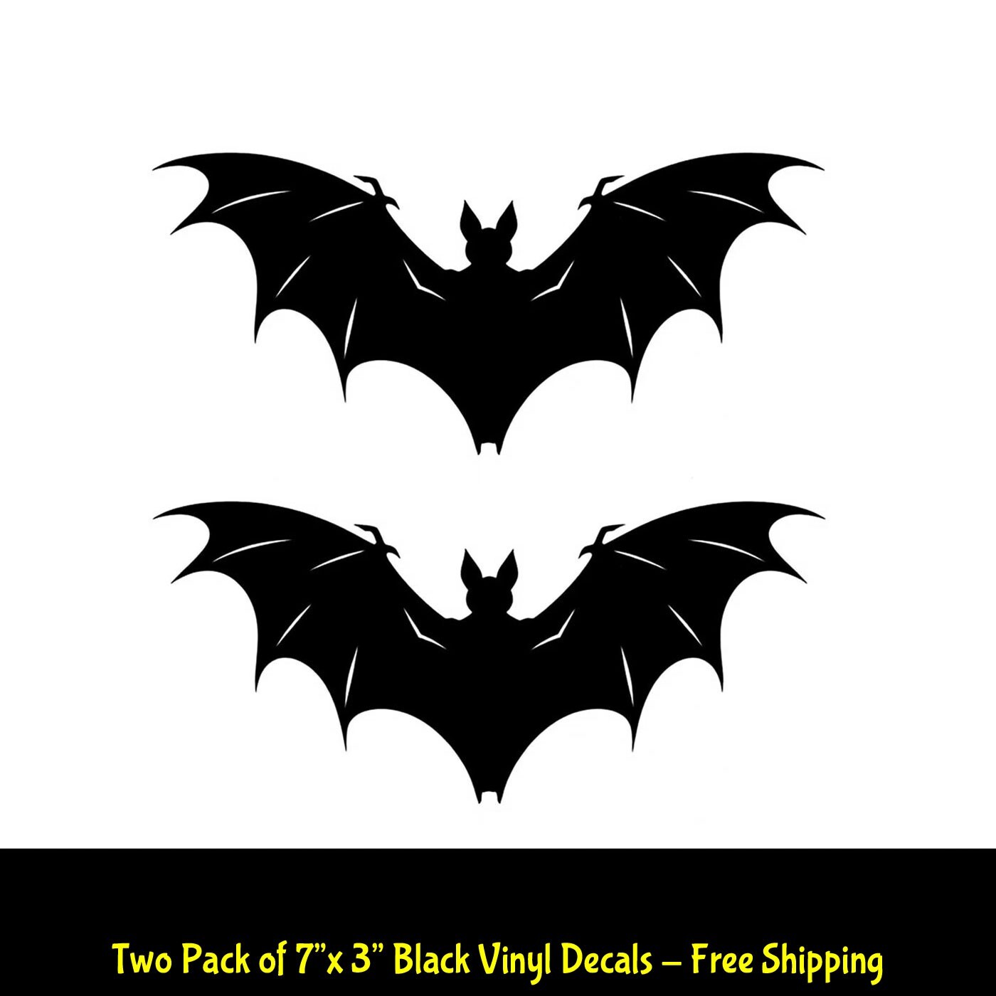 Bat Flying Graphic Two 7″ Black Vinyl Decals Car Truck Door Bumper Laptop Tablet