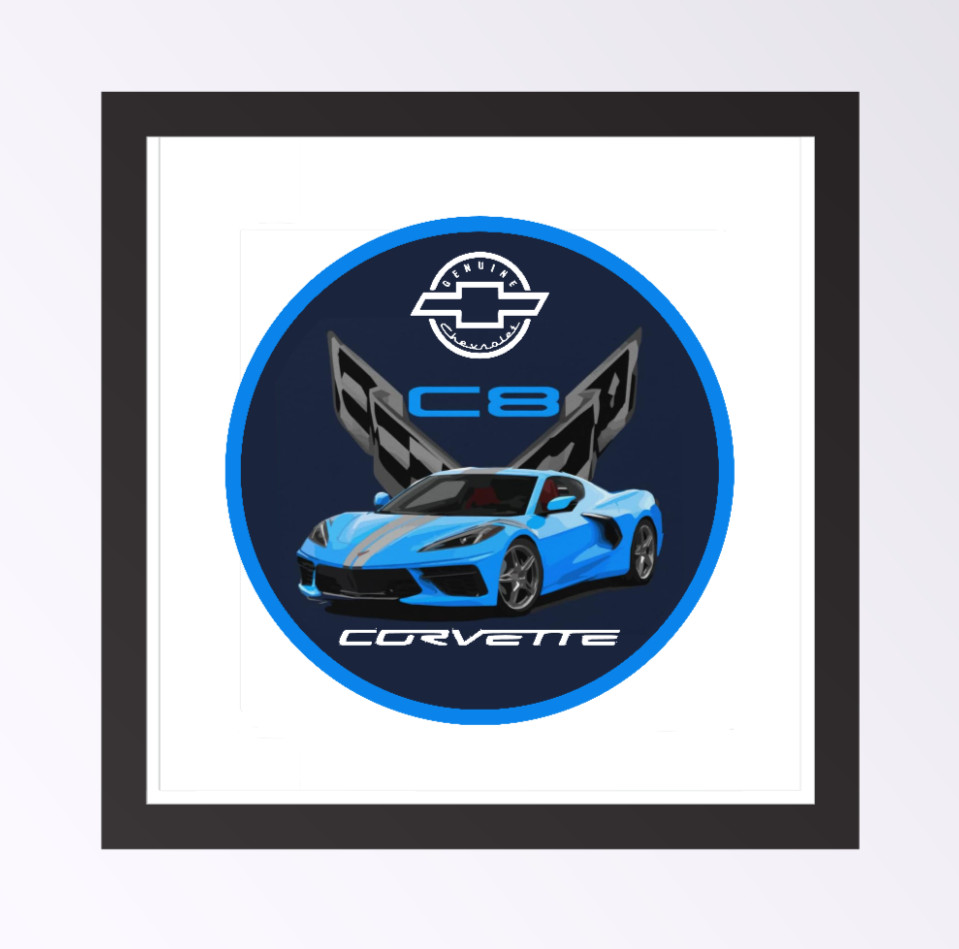 Car Classics “Corvette C8″ – 4” Handcrafted Vinyl Decal Cooler Vehicle Laptop 26