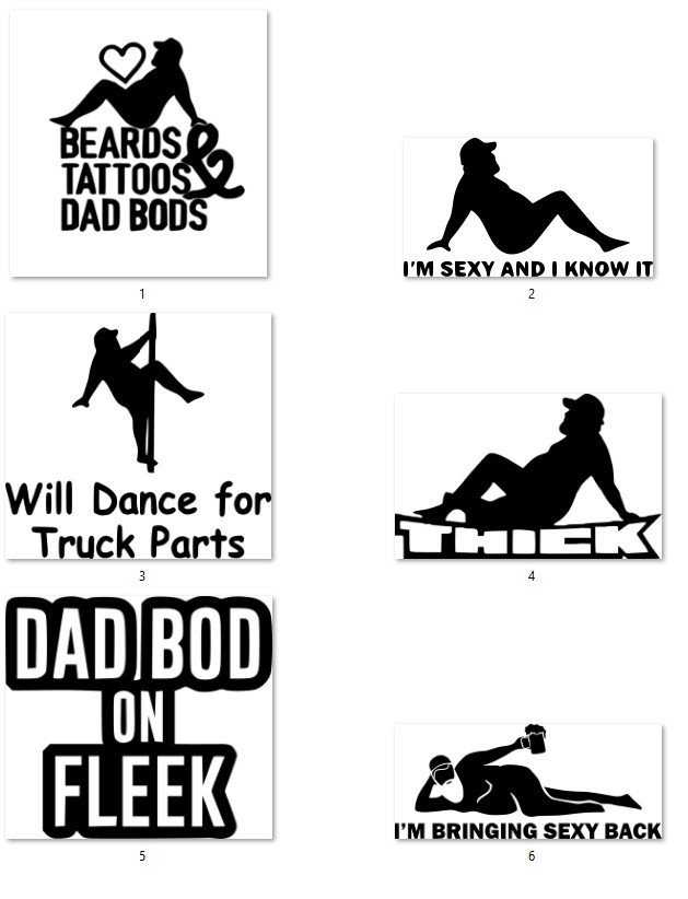 Dad Bod Decals 5″