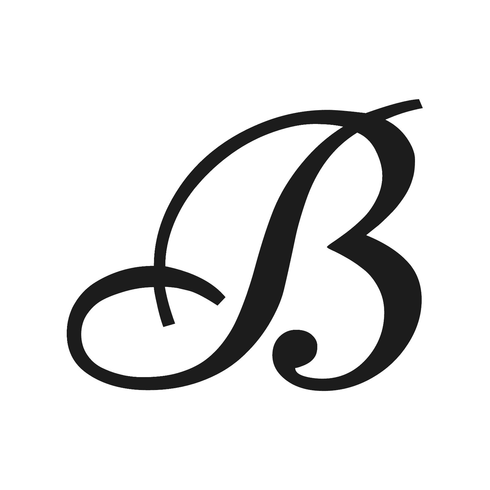 Script Letter B Initial Font Vinyl Sticker Decal Monogram Elegant